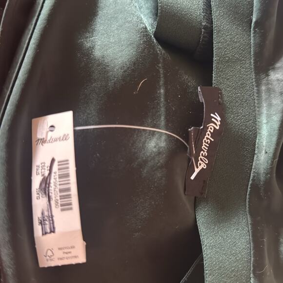 Madewell Size 12 Green Satin Maxi Slip Skirt NT393 - Picture 5 of 6